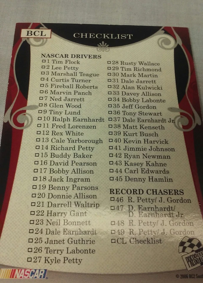 Fred Lorenzen 2006 Press Pass Legends #1371/1999 Checklist Card RARE Nascar - Image 4 of 4