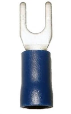 (100) BLUE 16-14 GAUGE SPADE FORK WIRE TERMINALS ELECTRICAL CONNECTORS #6 STUD 