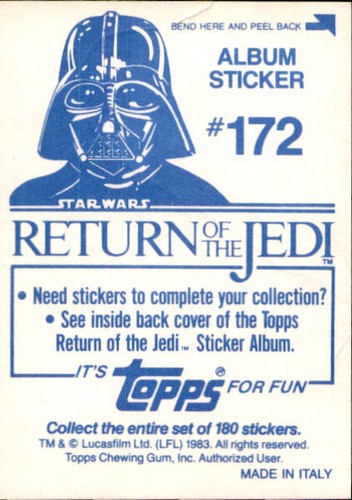 Star Wars ROTJ Trading Card Sticker Album Complete Your Set You Pick 1983 Topps - Bild 339 von 355