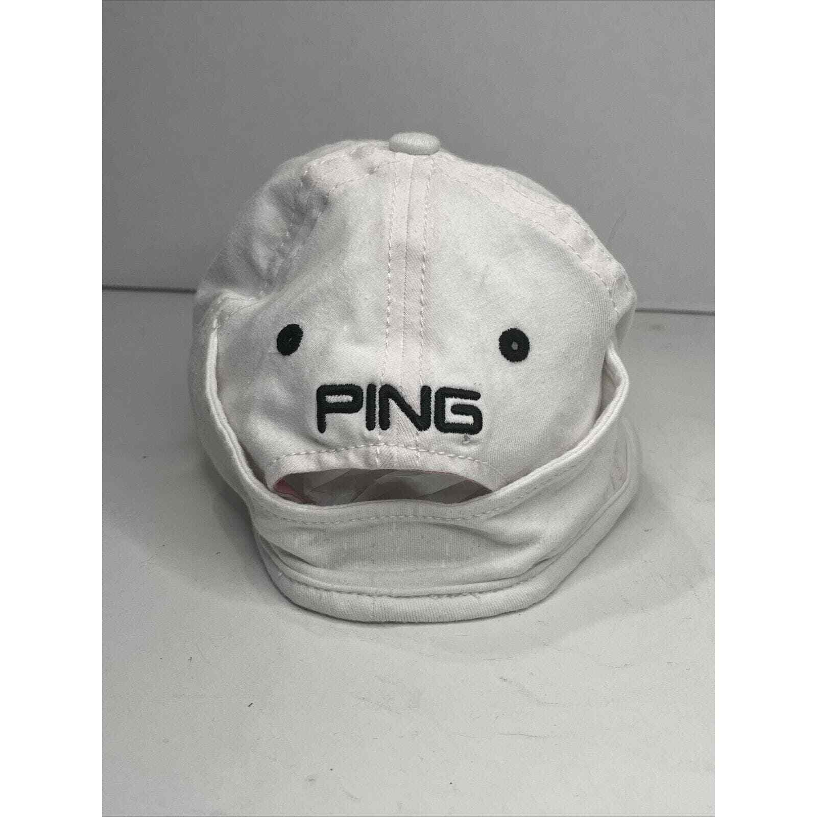 Cappello da golf ping rosa e bianco montato taglia unica coda di pony