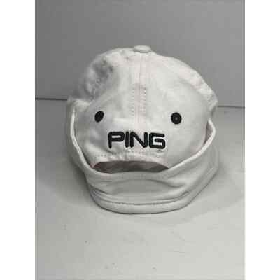 Pink And White Ping Golf Ball Cap Hat Fitted One Size Pony Tail