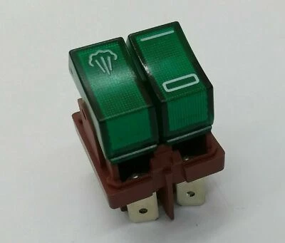 INTERRUTTORE SAECO GAGGIA VIA VENETO DOPPIO LUMINOSO VERDE UNIPOLARE ORIGINALE