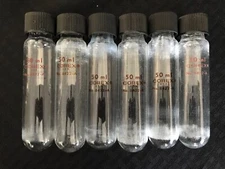 (6) COREX Aluminosilicate Glass 50mL Round Bottom Centrifuge Tube & Screw Cap B