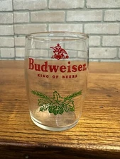 Vintage 1960s Budweiser Beer Advertising Tavern Bar Pub Short Glass Sampler