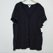 Charter Club Short Sleeve Cotton Pajama top Black XXL