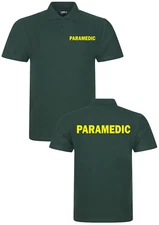PARAMEDIC POLO SHIRT WORKWEAR MEDICAL FIRST AID HEALTH CARE HOSPITAL TOP UNISEX