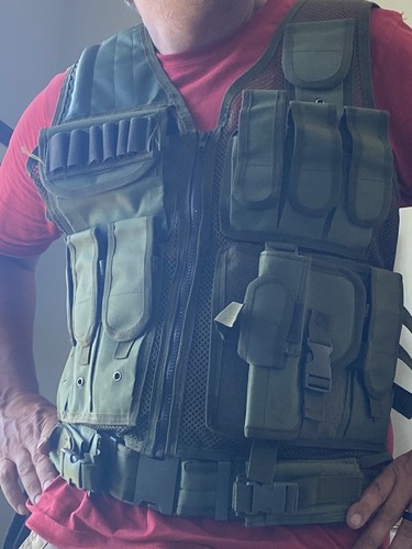 Hunting Camo Vest Tactical Adjustable Zippered Breathable Game Combat Training - Picture 4 of 5