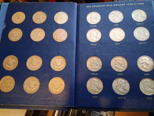 1948-1963 Franklin Half Dollars (35 Coins) Whitman album *please read*