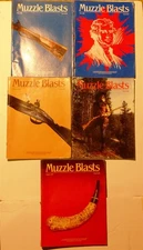 Muzzle Blasts magazine. 5 issues 1985 - 1986 (black powder rifle loading musket)