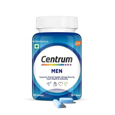 Centrum Men Multivitamin Tablets 30 Count Daily Nutrient Support Veg