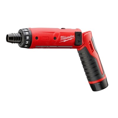 Milwaukee 2101-22 M4 1/4'' Hex Cordless 200/600RPM Screwdriver Kit, 44in-lb