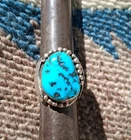 Vtg Navajo,AZ TURQUOISE Sterling silver, T.Benally NAVAJO 23 gms Sz 9