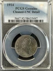 1914 Barber Quarter! PCGS Graded Genuine.     Cleaned With Uncirculated Details.