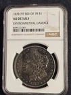 1878 7TF Rev of 78 Morgan Dollar NGC AU Details Environmental Damage  Lot #303