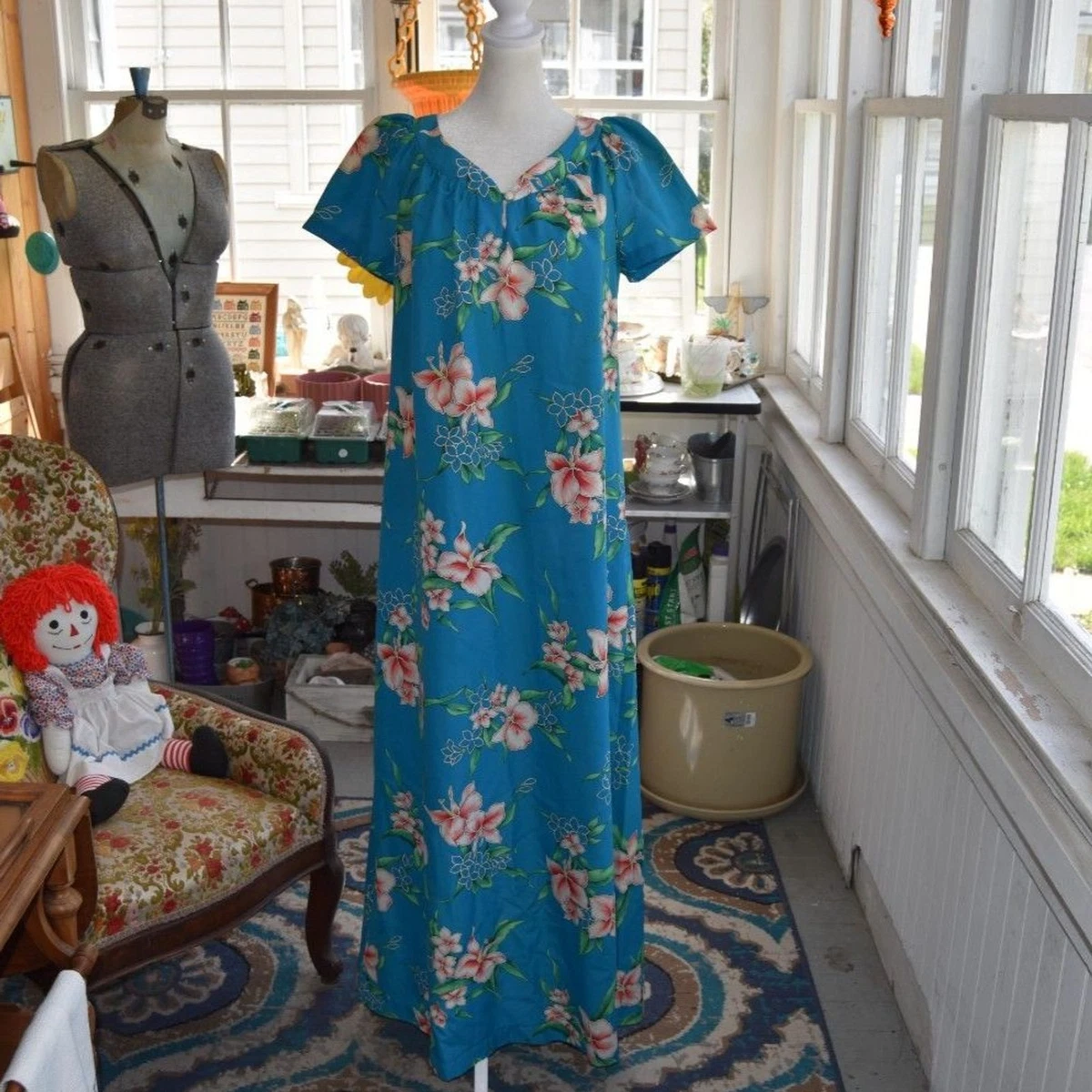 1980s ビンテージ　ハワイドレス  Fashions M 1980s ビンテージ ハワイドレス Island Fashions M 【公式通販】
