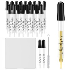 20Pcs Eye Droppers with Storage Case, Glass Pipette Dropper with Cleaning Bru...