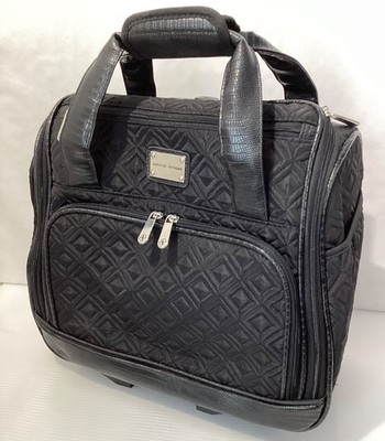 Adrienne Vittadini  Carry on Bag Black Rolling Laptop compartment Pockets Zipper