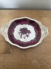 Antique Spode Frog Pattern Diameter Plate in Red marked Spode's Imperial Vintage