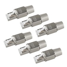 Zinc Alloy Shielded Cat6A RJ45 Connectors Tool Free Ethernet Plugs Kit 6 PCS