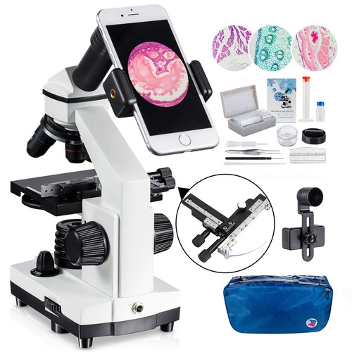 Microscope for Kid Student Adult, 100X-2000X Compound Monocular Microscope wi...
