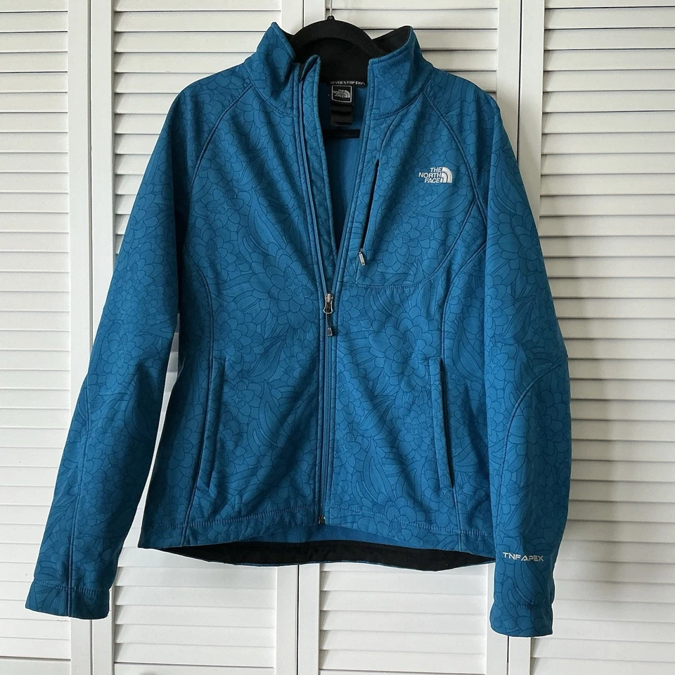 North Face Apex Bionic Women's Sz L Blue Softshell Jacket Fleece Lined Gorpcore - Image 2 of 4