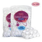 240 COTTON WOOL BALLS LARGE MAKEUP NAIL POLISH VARNISH REMOVER ABSORBENT 2 Packs