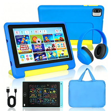 AEEZO 7 Inch Kids Tablet Bundle, 8GB RAM 64GB, Learning Tablet for Kids - Blue  
