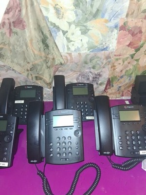 Lot of 5 Polycom VVX 300 VoIP System HD Voice Ethernet Speakerphone Headset Jack
