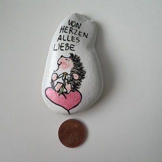 Handbemalter Naturstein Geschenk Deko Haus Garten Balkon Igel Geburtstag
