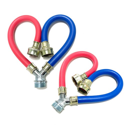 #ad 2 PACK Hot Cold Washer Hose Y Mixer Plumbing Connector Burst Proof Water Sup... $33.41