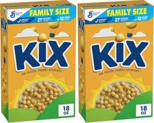(Free Duty Tax) Kix Whole Grain Breakfast Cereal, Crispy Corn Cereal Puffs,