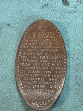 Canada National Anthem Inscribed Maple elongated penny Lincoln Cent Dated 1982 D