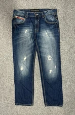 Truth Substance Common Sense Jeans Mens 34x32 Blue Denim Slim Fit Straight