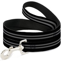 "Dog Leash 6-FEET Stripe Black/Gray Wide 1.5\" (Us Import)"