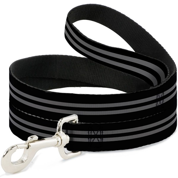 "Dog Leash 6-FEET Stripe Black/Gray Wide 1.5\" (Us Import)"-image