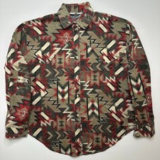 Vintage 1980  s Western Button Front Shirt in Native American Print
