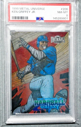 1998 Metal Universe Hardball Galaxy #206 Ken Griffey Jr PSA 8