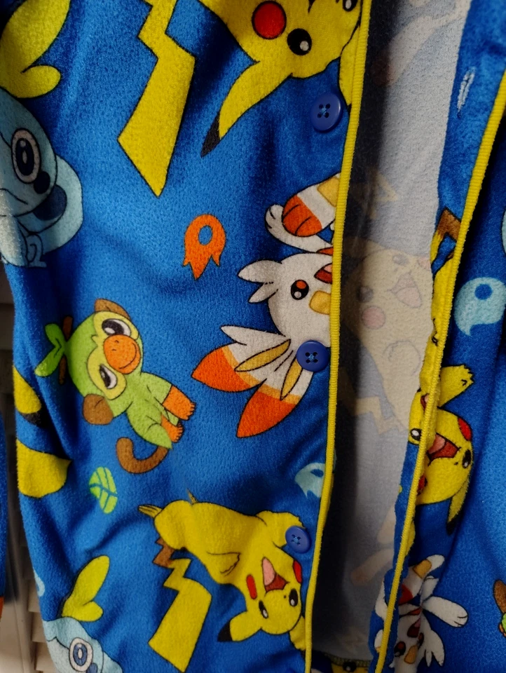 Pokemon Talla 10/12 Niño Pijama Set Azul Multicolor Manga Larga Pikachu Foto 3 de 4
