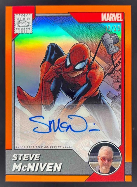 2025 Topps Chrome Marvel Artist & Writer Orange #AA-SM Steve McNiven Autogramm /25