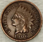 1906 Indian Head Cent Penny 1C - VF - #14760