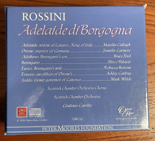 ROSSINI: Adelaide Di Borgogna RARE 2-Disc Set Scottish Chamber Orches G. Carella - Imagen 2 de 3