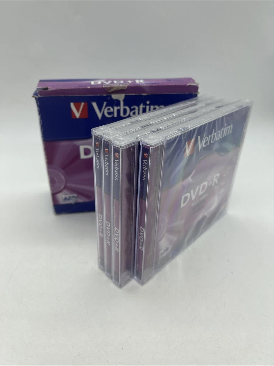 Sealed Verbatim DVD +R Recordable 4 Pack 120 Min 4.7 GB 16x Speed