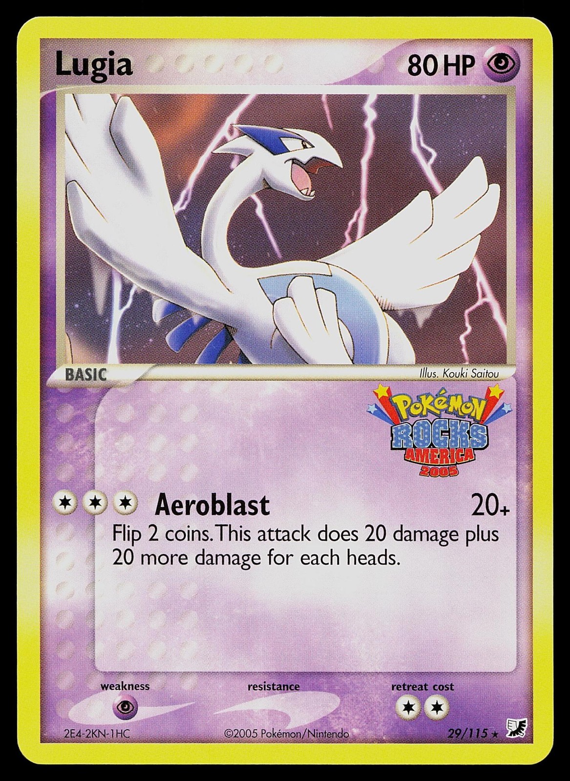 Pokemon Card - Lugia Pokemon Rocks America 2005 Promo 29/115 Rare Stamped