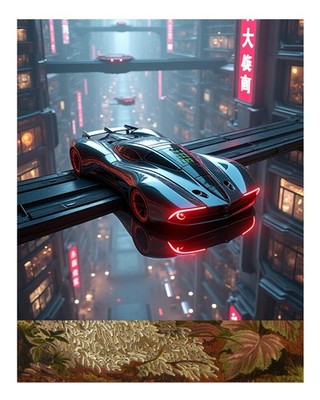 Futuristische Stadtlandschaft Wandkunst Sci-Fi Autodesign Futuristic U