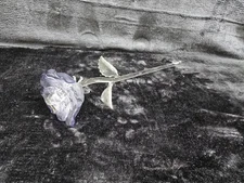 RARE Waterford Crystal Fleurology Collection Blue Rose Stem 14.5"