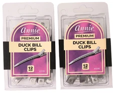 Annie Premium Duck Bill Clips Premium Metal Hair Clips Silver 12 Count 2 Packs