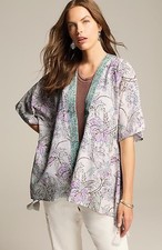 J Jill Botanical Placed-Trim Ruana NWT Size S-L Retail 89