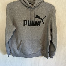Boys Gray Size Large PUMA Hoodie Sweatshirt Top