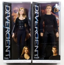 2014 Barbie Collector DIVERGENT movie TRIS & FOUR 12" Doll Set - Brand New!!