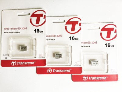3 pcs Transcend  16GB Micro SDHC Karte Speicherkarte Class 10 TS16GUSD300S UHS-I
